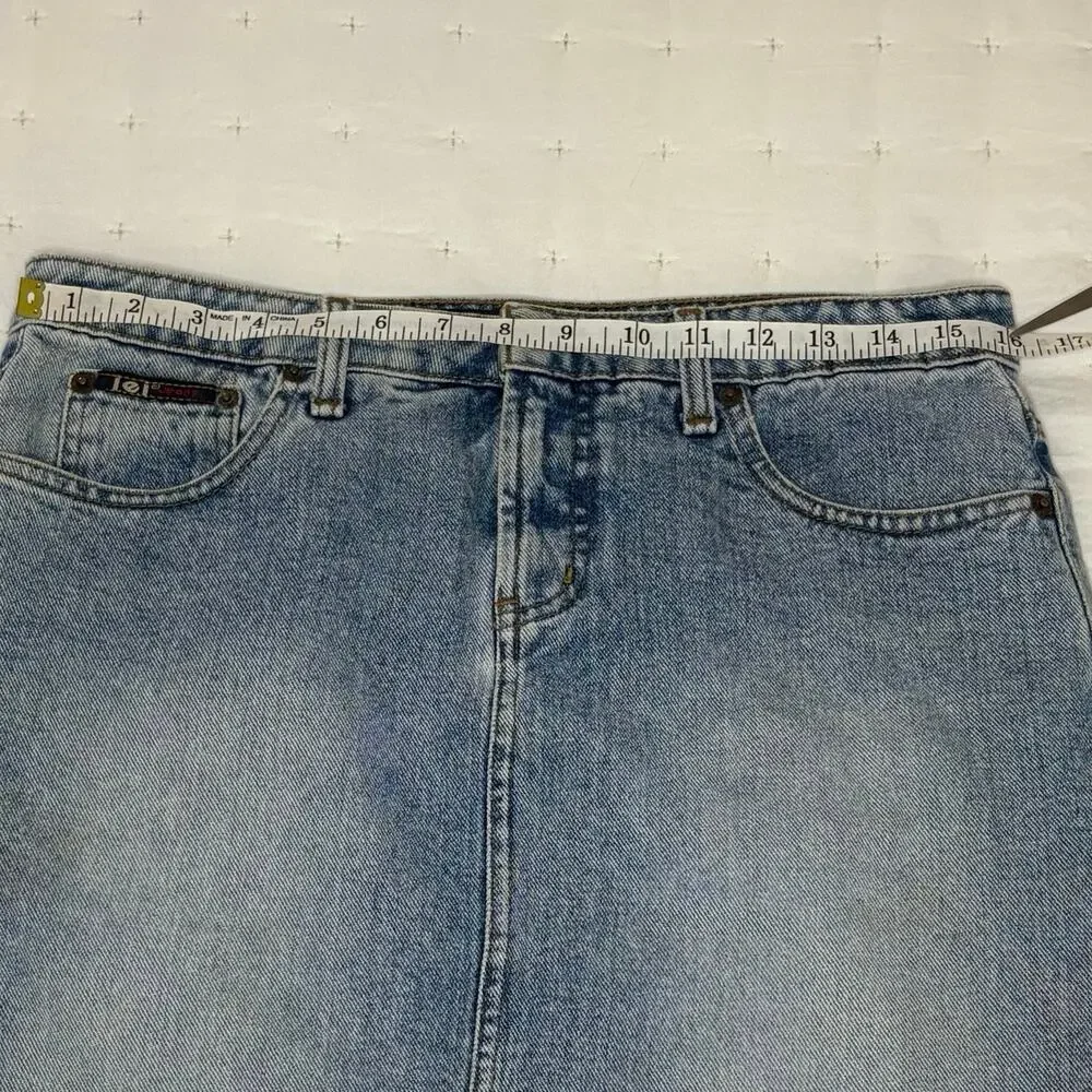 L.E.I. Denim Vintage Mini Skirt Women's 11 Blue